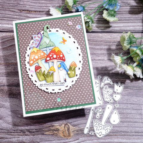 Inlovearts Mushroom Set and Little Gnome Cutting Dies