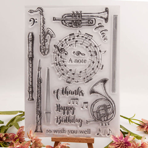 Inlovearts Musical Instrument Clear Stamps