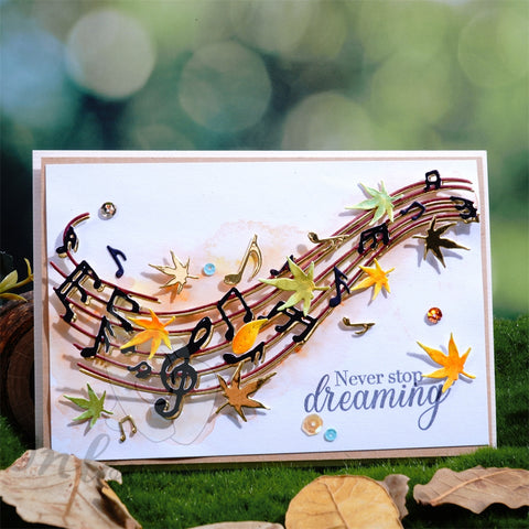 Inlovearts Musical Notation Wave Border Cutting Dies