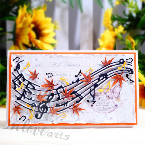 Inlovearts Musical Notation Wave Border Cutting Dies