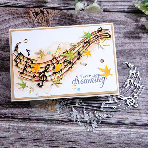 Inlovearts Musical Notation Wave Border Cutting Dies