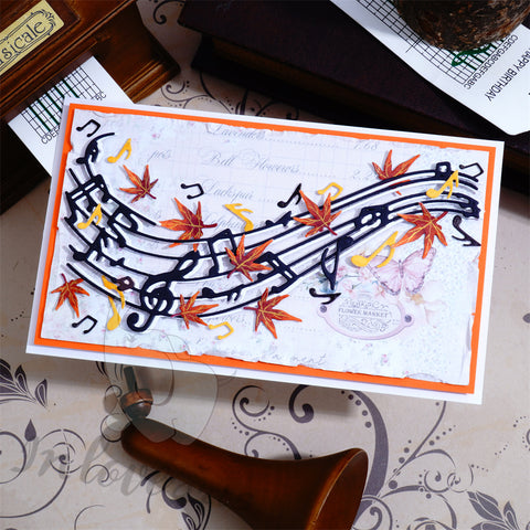 Inlovearts Musical Notation Wave Border Cutting Dies