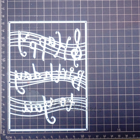 Inlovearts Musical Score and Words Background Board Cutting Dies