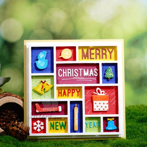 Inlovearts New Year and Christmas Background Board Cutting Dies