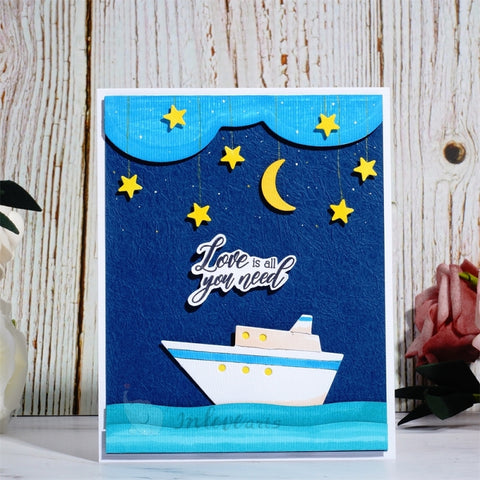 Inlovearts Night Boat Background Board Cutting Dies