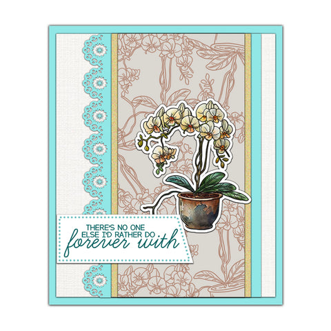 Inlovearts Orchid Potted Plants Die with Stamps Set
