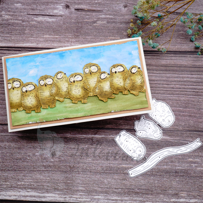 Inlovearts Owls on the Tree Cutting Dies