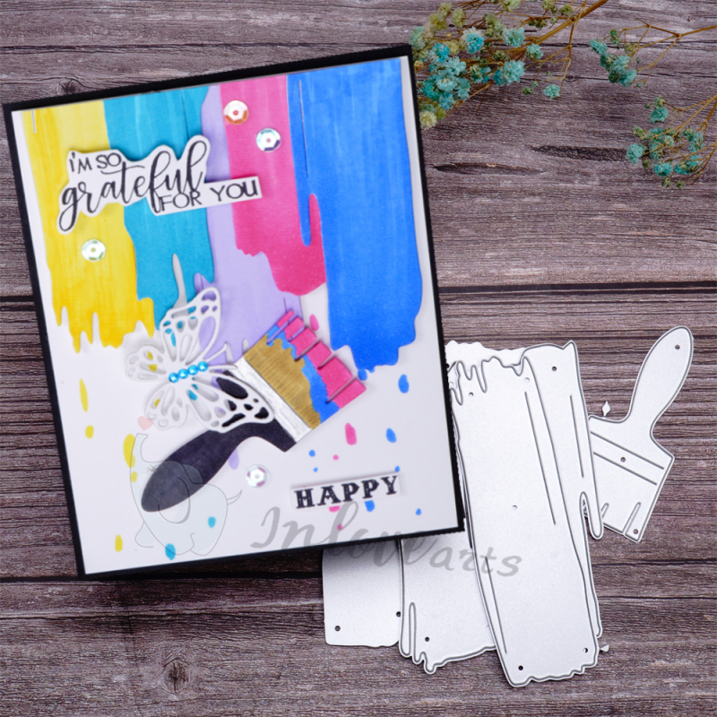 Inlovearts Paint Brush Cutting Dies