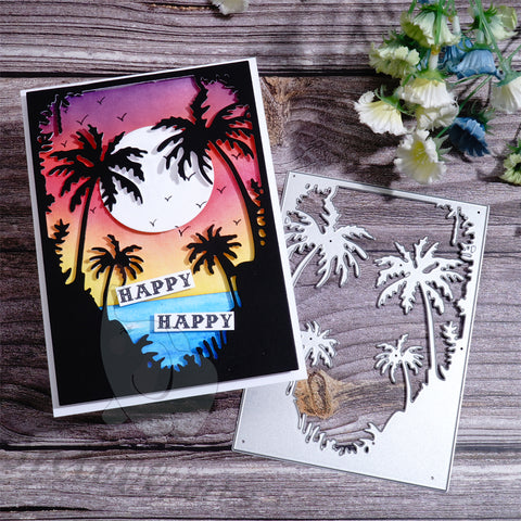 Inlovearts Palm Tree Background Board Cutting Dies