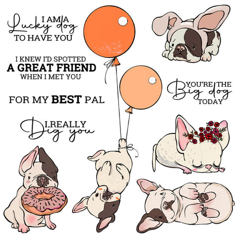 Inlovearts Pet Dog and Balloon Die with Stamps Set