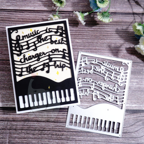 Inlovearts Piano and Music Note Background Board Cutting Dies