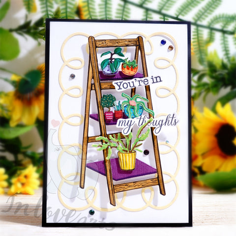 Inlovearts Potted Plants Shelf Cutting Dies