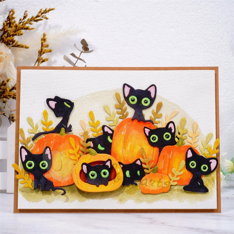 Inlovearts Pumpkin and Cute Cats Cutting Dies