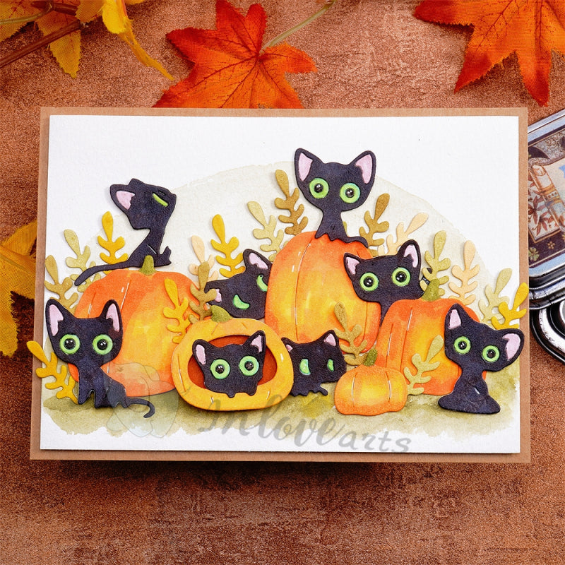Inlovearts Pumpkin and Cute Cats Cutting Dies