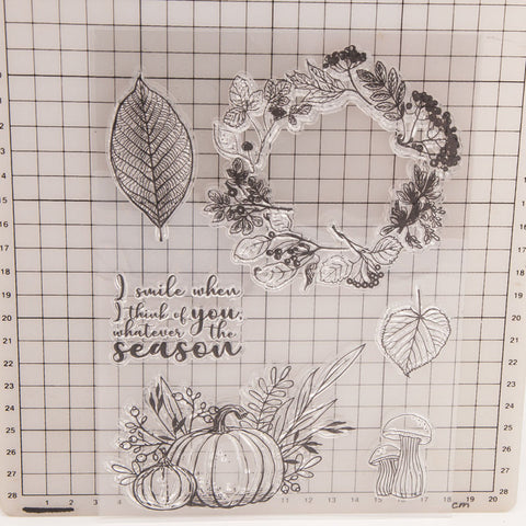 Inlovearts Pumpkin and Leaf Frame Clear Stamps