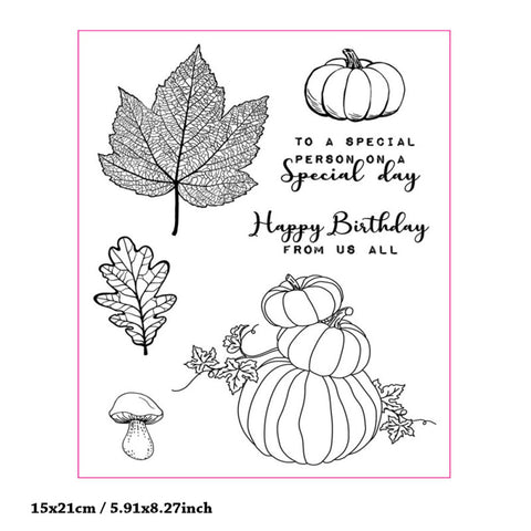 Inlovearts Pumpkin and Maple Leaf Clear Stamps