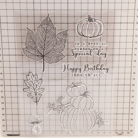 Inlovearts Pumpkin and Maple Leaf Clear Stamps