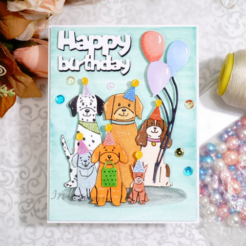 Inlovearts Puppies Celebration Cutting Dies