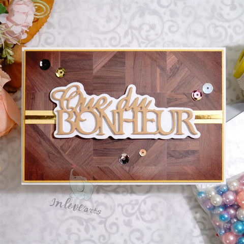 Inlovearts Que du BONHEUR Cutting Dies