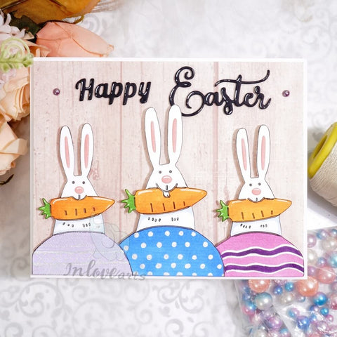 Inlovearts Rabbit Eat Carrot Border Cutting Dies