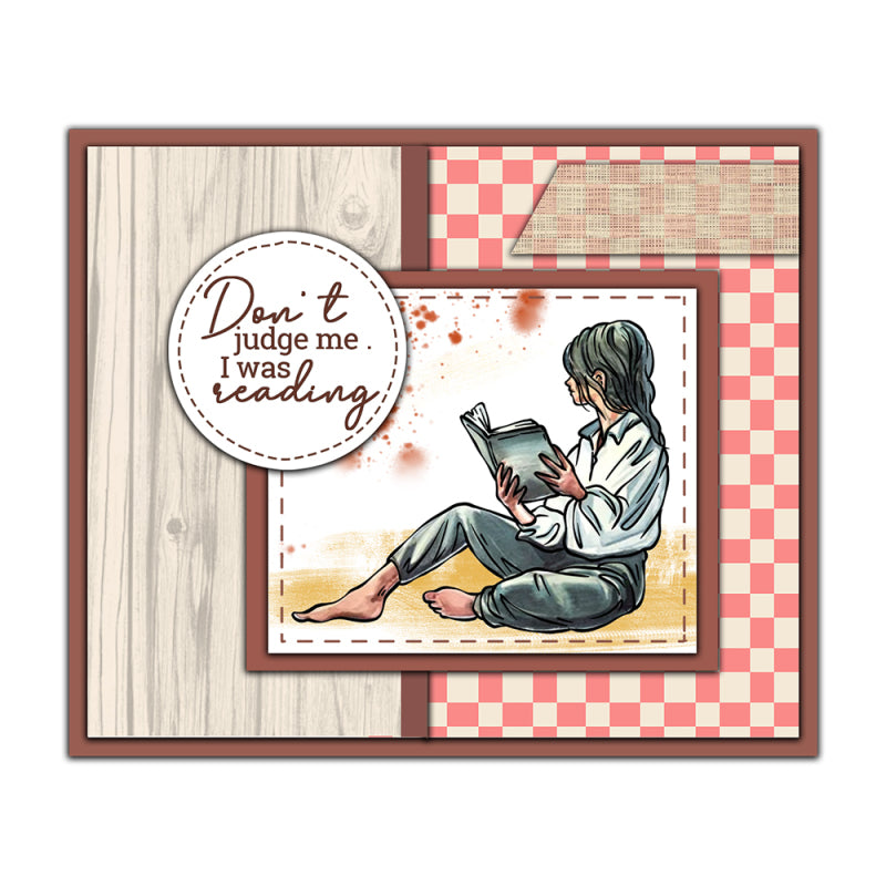 Inlovearts Reading Girl Die with Stamps Set