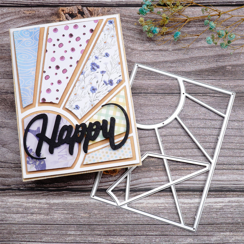Inlovearts Rectangle Triangle Circle Split Background Board Cutting Die