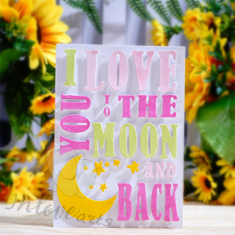 Inlovearts Rectangular Background Board with Love Word Cutting Dies