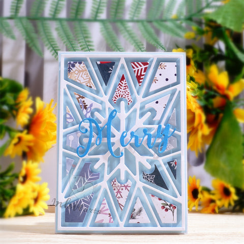 Inlovearts Rectangular Snowflake Background Board Cutting Dies