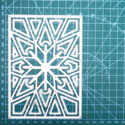 Inlovearts Rectangular Snowflake Background Board Cutting Dies