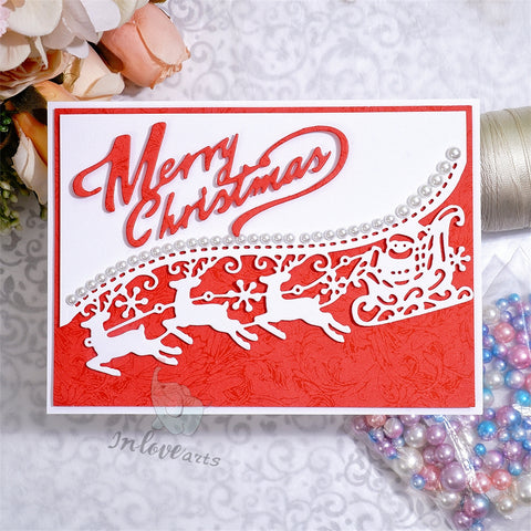 Inlovearts Reindeer Wave Border Cutting Dies