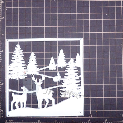 Inlovearts Reindeer and Forest Background Board Cutting Dies