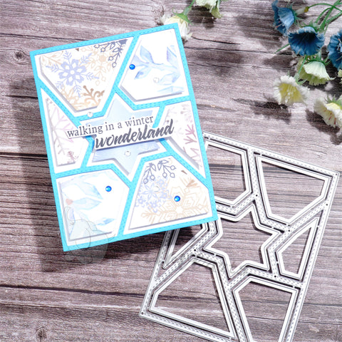 Inlovearts Rotating Hollow Hexagon Background Board Cutting Dies