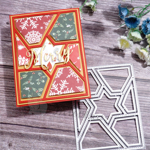Inlovearts Rotating Hollow Hexagon Background Board Cutting Dies