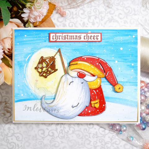 Inlovearts Santa Claus Holding the Light Cutting Dies