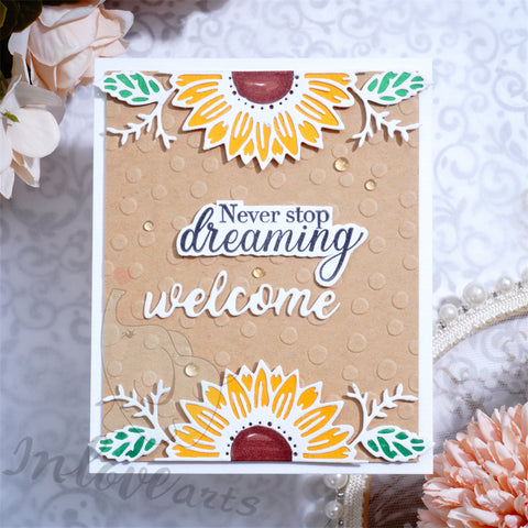 Inlovearts Semicircle Sunflower Border Cutting Dies
