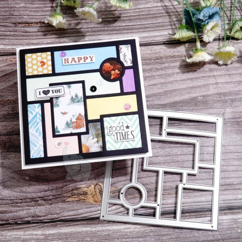 Inlovearts Separate Grid Square Background Board Cutting Dies