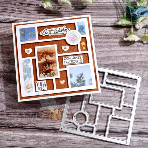 Inlovearts Separate Grid Square Background Board Cutting Dies