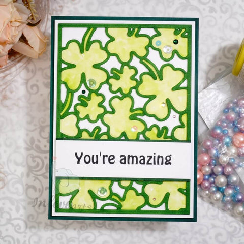 Inlovearts Shamrock Background Board Cutting Dies