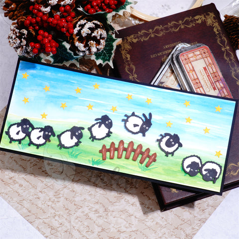 Inlovearts Sheep Jumping Fence Cutting Dies