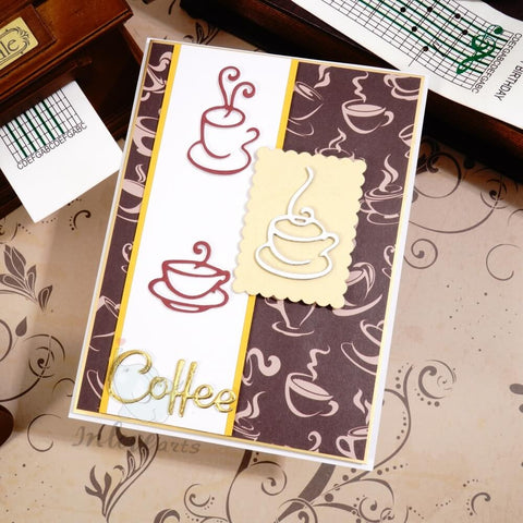 Inlovearts Simple Drawing of Coffee Cup Cutting Dies