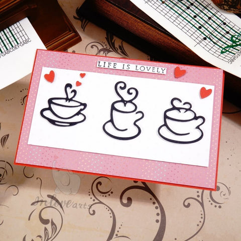 Inlovearts Simple Drawing of Coffee Cup Cutting Dies