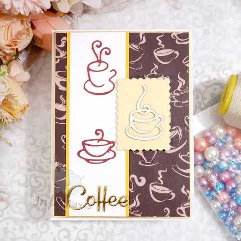 Inlovearts Simple Drawing of Coffee Cup Cutting Dies