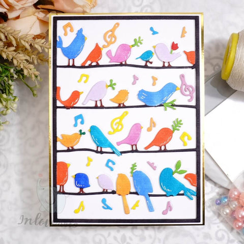 Inlovearts Singing Birds Background Board Cutting Dies