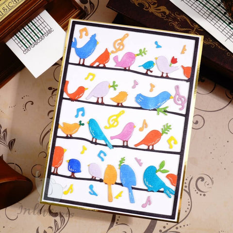 Inlovearts Singing Birds Background Board Cutting Dies