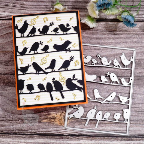 Inlovearts Singing Birds Background Board Cutting Dies