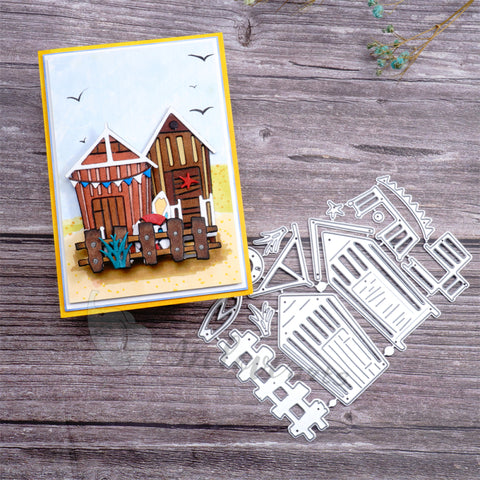 Inlovearts Small Wood House Cutting Dies
