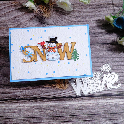 Inlovearts Snow Word with Snowman Cutting Dies