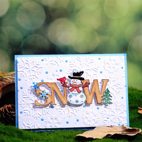 Inlovearts Snow Word with Snowman Cutting Dies