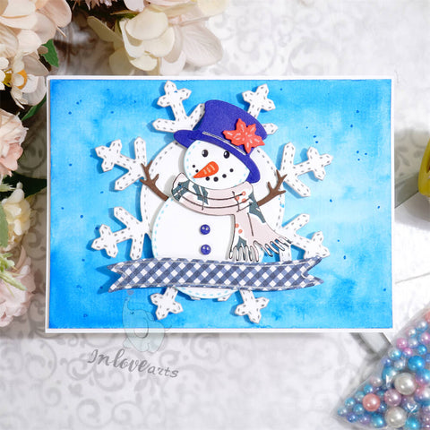 Inlovearts Snowflake and Snowman Cutting Dies