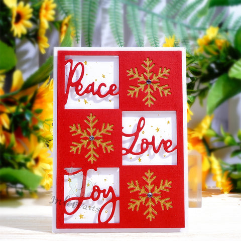 Inlovearts Snowflake and Word Background Board Cutting Dies